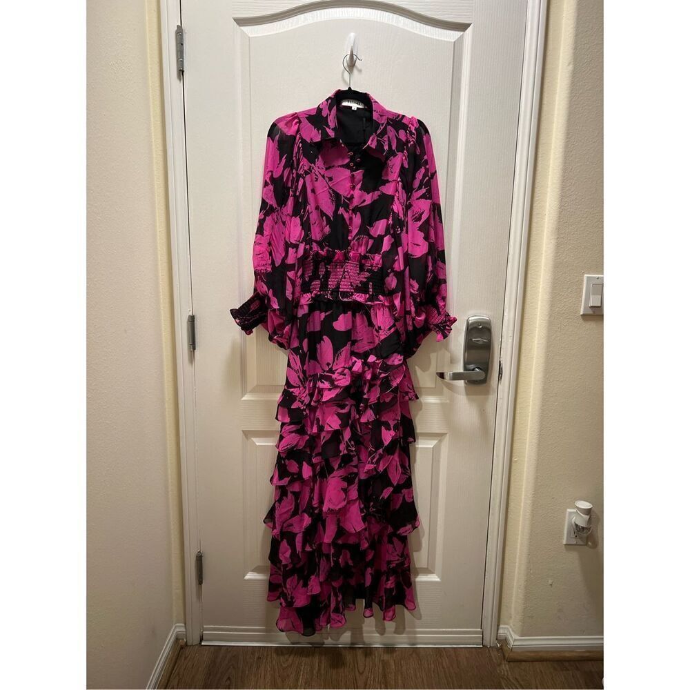 ELLIATT Yuna Hilo Maxi Dress Pink Cocktail Date Vacation 👗Size S NWT$410 - Picture 4 of 7